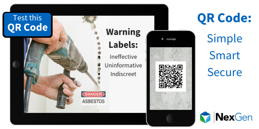 Asbestos warning label